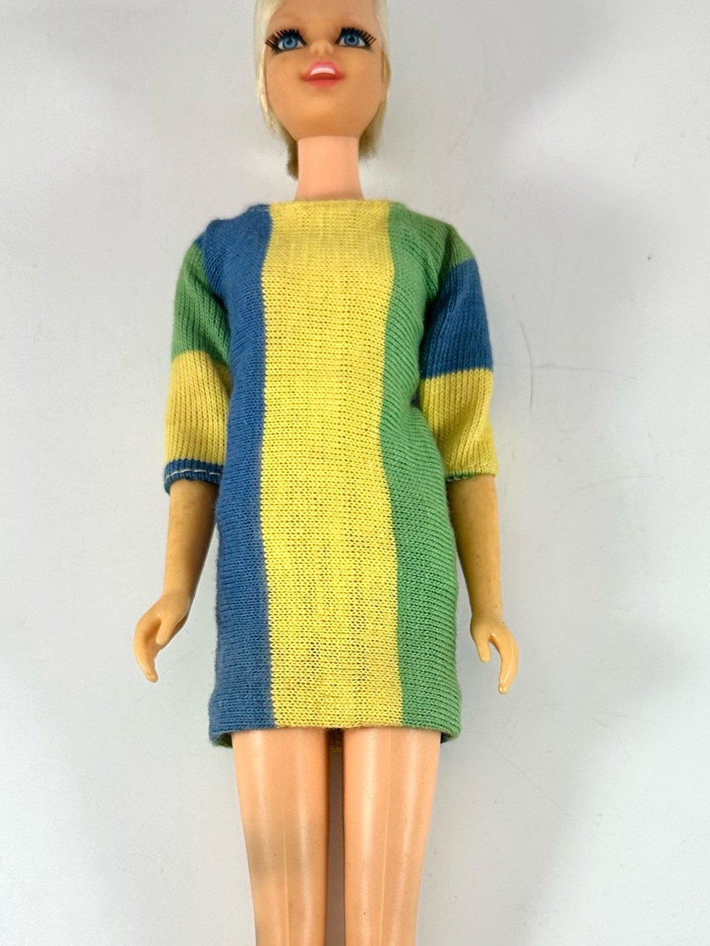 Vintage 1967 Mattel Twiggy Doll #1185 Japan Original Dress Boots Hair Wrap